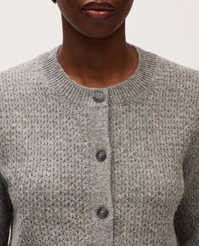 Cárdigan de cuello redondo  U020 light gray