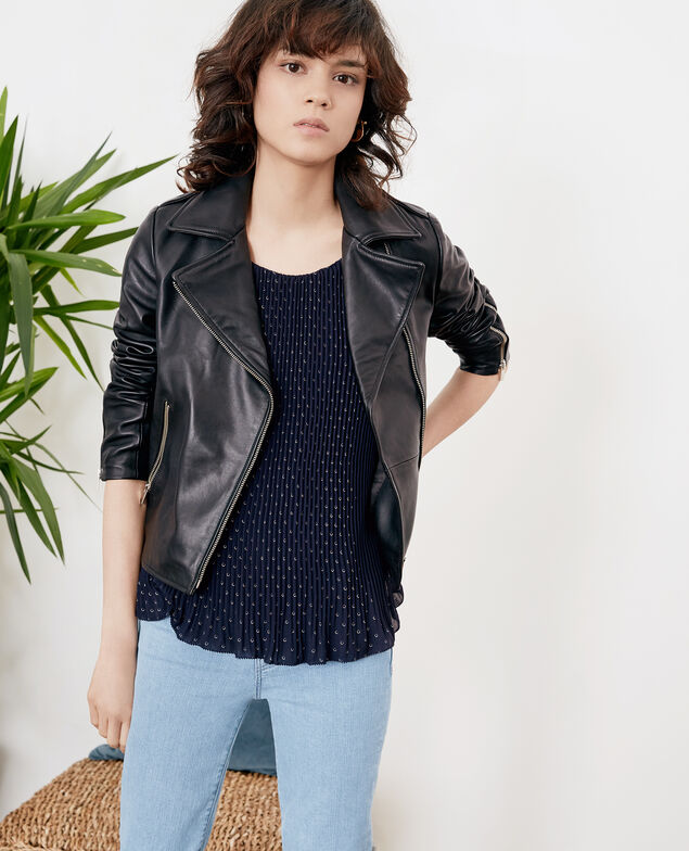 Blusa plisada Ring dots marine