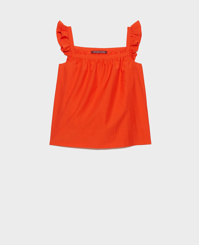Top con tirantes de algodón y seda Pureed pumpkin