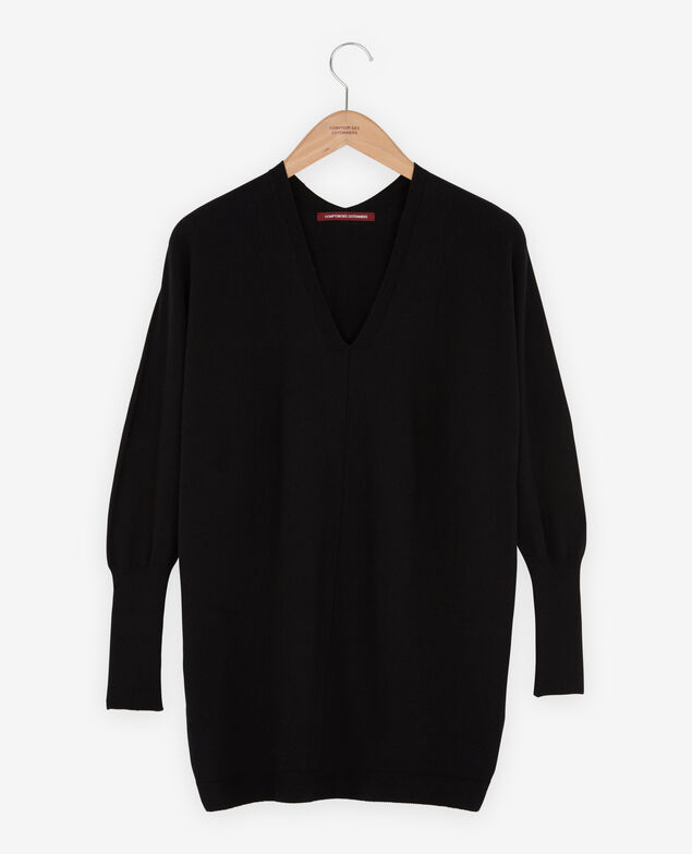 Jersey oversize de algodón y cachemir Noir