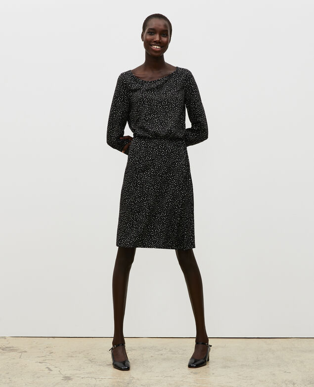 Vestido corto cruzado Print constellation black