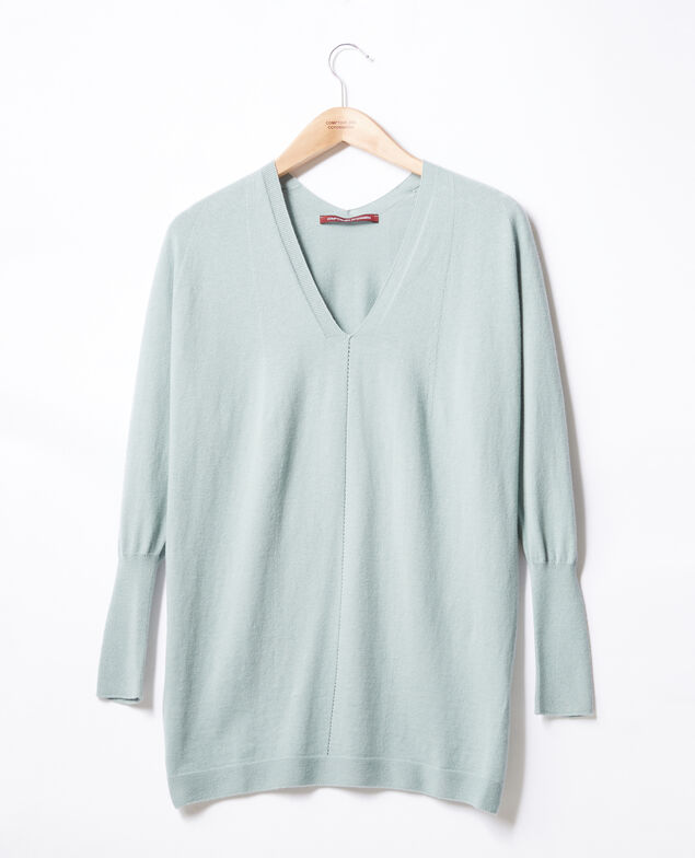 Jersey oversize de algodón y cachemir Silver green