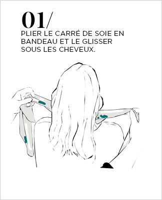 Porter un foulard dans les Cheveux  - Etape 2